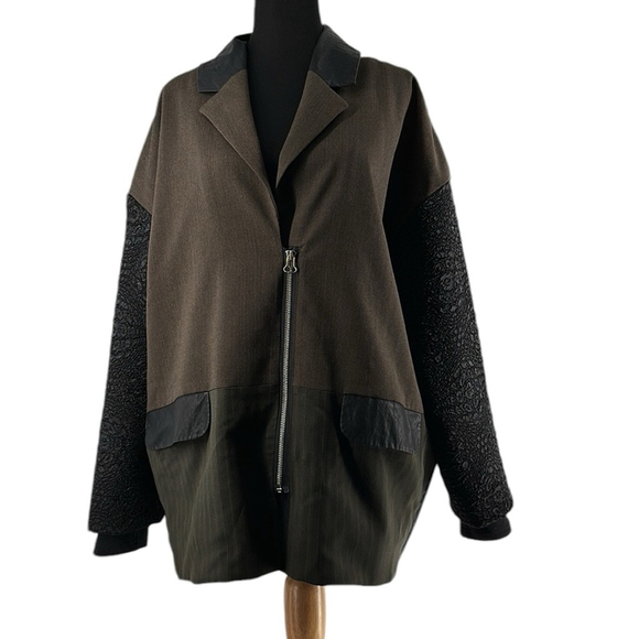 art point Jackets & Blazers - Art point blazer patch work pattern block jacket Vienna avant garde sz M